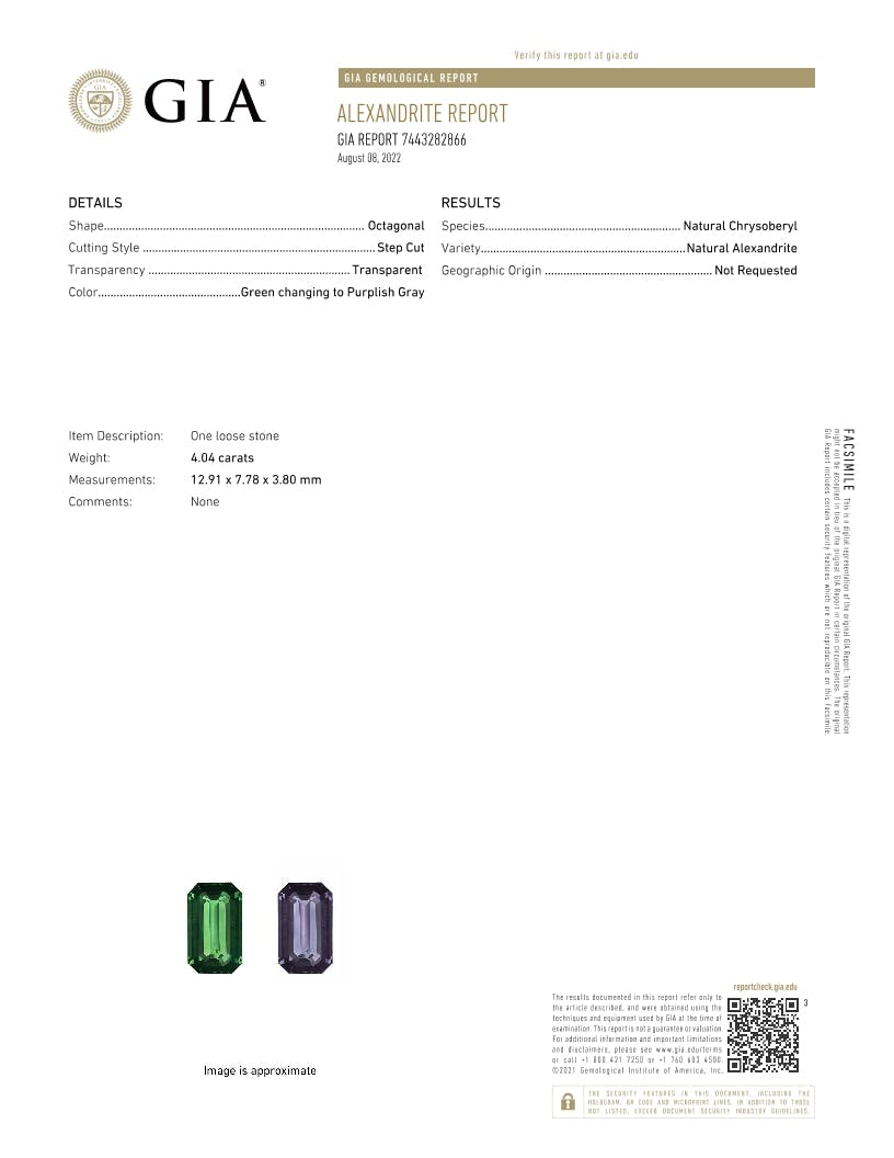 Alexandrite 4.04 ct